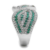 WildKlass Stainless Steel Ring High Polished Women Top Grade Crystal Emerald-WildKlass Jewelry