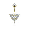 CZ Paved Triangle 316L Surgical Steel WildKlass Belly Button Navel Rings-WildKlass Jewelry