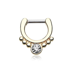 Golden Gem Grandiose WildKlass Septum Clicker-WildKlass Jewelry