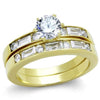 WildKlass Stainless Steel Ring IP Gold Women AAA Grade CZ Clear-WildKlass Jewelry