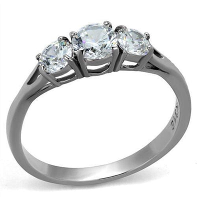 WildKlass Stainless Steel Ring High Polished Women AAA Grade CZ Clear-WildKlass Jewelry