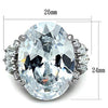 WildKlass Stainless Steel Ring High Polished (no Plating) Women AAA Grade CZ Clear-WildKlass Jewelry