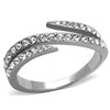 WildKlass Stainless Steel Pave Ring High Polished (no Plating) Women Top Grade Crystal Clear-WildKlass Jewelry