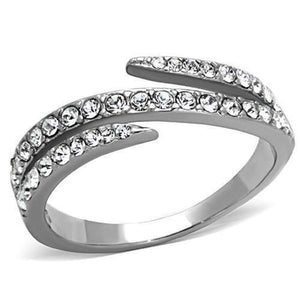 WildKlass Stainless Steel Pave Ring High Polished (no Plating) Women Top Grade Crystal Clear-WildKlass Jewelry