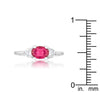 WildKlass 1.2ct Fuchsia CZ Rhodium Plated Classic Oval Ring-WildKlass Jewelry
