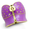 WildKlass Stainless Steel Ring IP Gold Women Epoxy Amethyst-WildKlass Jewelry