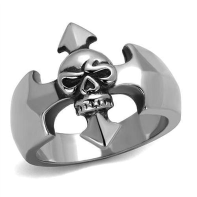 WildKlass Stainless Steel Ring High Polished Men Epoxy Jet-WildKlass Jewelry
