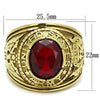 WildKlass Stainless Steel Army Ring IP Gold Men Synthetic Siam-WildKlass Jewelry