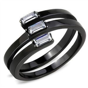 WildKlass Stainless Steel Ring IP Women AAA Grade CZ Clear-WildKlass Jewelry