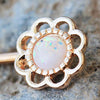 Rose Gold Plated Synthetic Opal Flower WildKlass Nipple Bar-WildKlass Jewelry