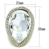 WildKlass Stainless Steel Ring Two-Tone IP Gold Women Top Grade Crystal Clear-WildKlass Jewelry