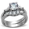 WildKlass Stainless Wedding Steel Ring High Polished (no Plating) Women AAA Grade CZ Clear-WildKlass Jewelry