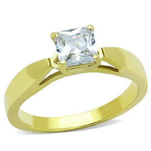 WildKlass Stainless Steel Ring IP Gold Women AAA Grade CZ Clear-WildKlass Jewelry