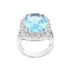 WildKlass Oval Blue Topaz Cocktail Ring-WildKlass Jewelry