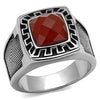 WildKlass Stainless Steel Ring High Polished Men Semi-Precious Siam-WildKlass Jewelry