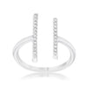 WildKlass 12ct CZ Rhodium Plated Parallel Contemporary Ring-WildKlass Jewelry