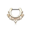 Golden Goddess Filigree WildKlass Septum Clicker-WildKlass Jewelry