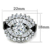 WildKlass Stainless Steel Pave Ring Two-Tone IP Black Women AAA Grade CZ Clear-WildKlass Jewelry