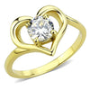 WildKlass Stainless Steel Ring IP Gold Women AAA Grade CZ Clear-WildKlass Jewelry