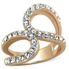 WildKlass Stainless Steel Ring IP Rose Gold Women Top Grade Crystal Clear-WildKlass Jewelry
