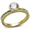 WildKlass Stainless Steel Ring IP Gold Women AAA Grade CZ Clear-WildKlass Jewelry