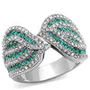WildKlass Stainless Steel Ring High Polished Women Top Grade Crystal Emerald-WildKlass Jewelry