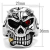 WildKlass Stainless Steel Skull Ring Two-Tone IP Gold Men Top Grade Crystal Siam-WildKlass Jewelry