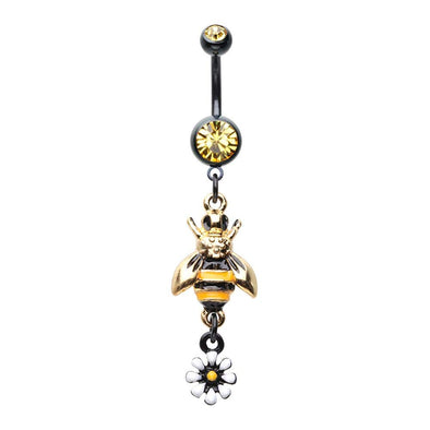 WILDKLASS Buzz Off Bumble Bee Gem Belly Button Ring-WildKlass Jewelry