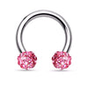 Crystal Paved Ferido Balls 316L Surgical Steel WildKlass Circular Barbell Horseshoe-WildKlass Jewelry