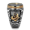 WildKlass Stainless Steel Ring Two-Tone IP Rose Gold Men Epoxy Jet-WildKlass Jewelry