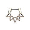 Golden Quinary Spear WildKlass Septum Clicker-WildKlass Jewelry