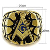 WildKlass Stainless Steel Ring IP GoldMen Epoxy Capri Blue-WildKlass Jewelry