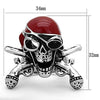 WildKlass Stainless Steel Skull Ring High Polished (no Plating) Unisex Epoxy Siam-WildKlass Jewelry