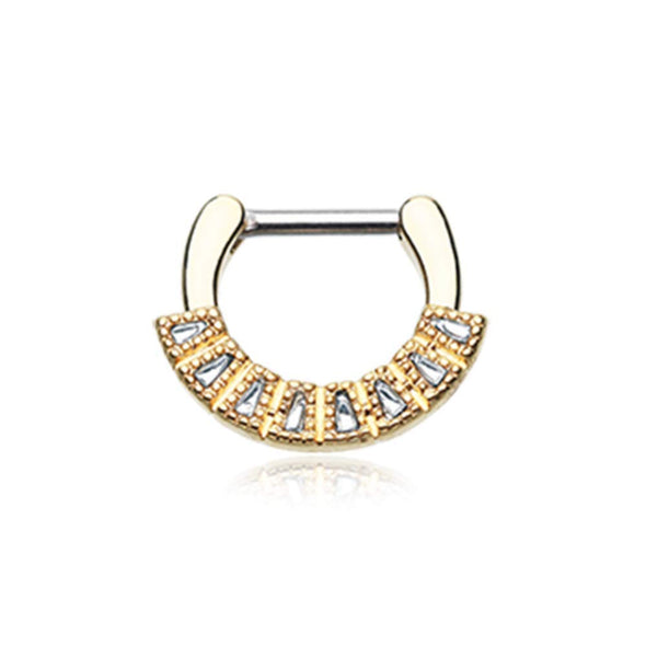 Golden Sabre Arc WildKlass Septum Clicker-WildKlass Jewelry