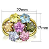 WildKlass Stainless Steel Ring Two-Tone IP Gold Women Assorted Multi Color-WildKlass Jewelry