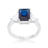 WildKlass Classic Sapphire Rhodium Plated Engagement Ring-WildKlass Jewelry