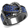 WildKlass Stainless Steel Ring IP Light Black (IP Gun) Women Top Grade Crystal Multi Color-WildKlass Jewelry