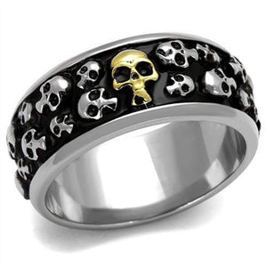 WildKlass Stainless Steel Ring Two-Tone IP Gold Men-WildKlass Jewelry
