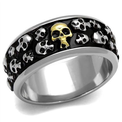 WildKlass Stainless Steel Ring Two-Tone IP Gold Men-WildKlass Jewelry