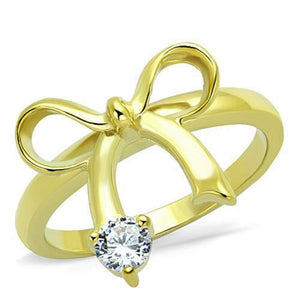 WildKlass Stainless Steel Ring IP Gold Women AAA Grade CZ Clear-WildKlass Jewelry