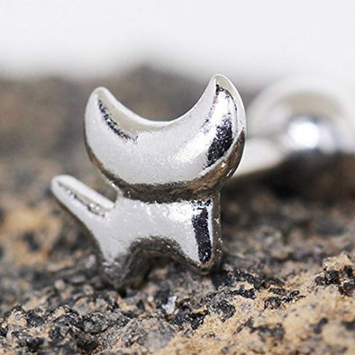 316L Stainless Steel Tiny Cat WildKlass Cartilage Earring-WildKlass Jewelry