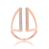 WildKlass 0.2ct CZ Rose Gold Delicate Parallel Ring-WildKlass Jewelry