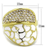 WildKlass Stainless Steel Ring IP Gold Women Top Grade Crystal Clear-WildKlass Jewelry