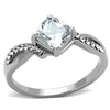 WildKlass Stainless Steel Ring High Polished (no Plating) Women AAA Grade CZ Clear-WildKlass Jewelry