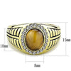 WildKlass Stainless Steel Ring IP GoldMen Synthetic Topaz-WildKlass Jewelry