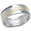 WildKlass Stainless Steel Ring Two-Tone IP Gold Men Top Grade Crystal Montana-WildKlass Jewelry