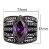 WildKlass Stainless Steel Ring IP Dark Brown (IP Coffee) Women AAA Grade CZ Amethyst-WildKlass Jewelry