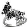 WildKlass Stainless Steel Ring High Polished Women AAA Grade CZ Clear-WildKlass Jewelry