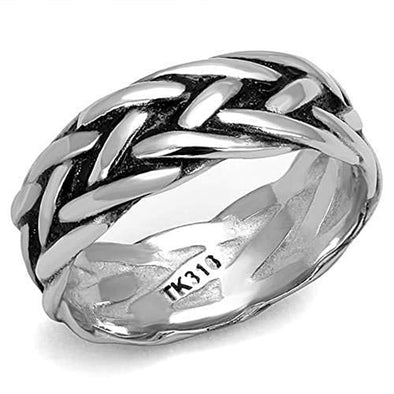 WildKlass Stainless Steel Ring High Polished Men Epoxy Jet-WildKlass Jewelry