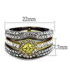 WildKlass Stainless Steel Ring Two-Tone IP Gold Women AAA Grade CZ Topaz-WildKlass Jewelry